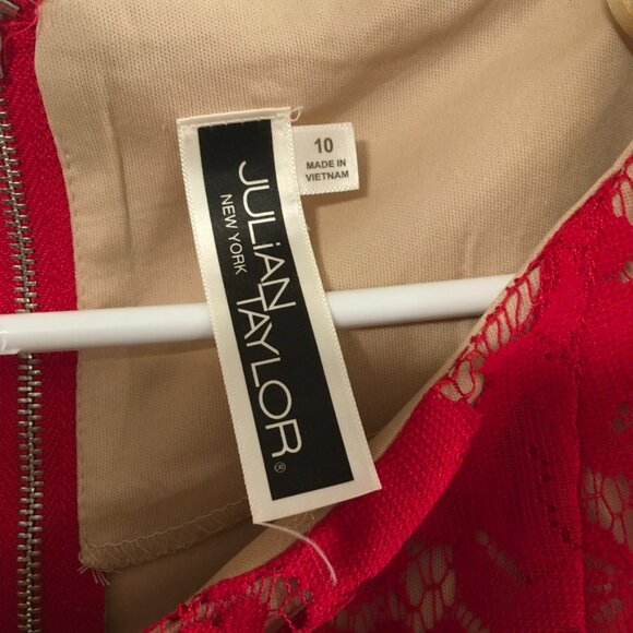 Julian Taylor Red Lace Dress - Picture 3 of 8